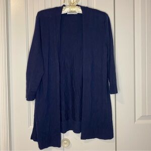Reitmans Essentials Navy Open Front Cardigan with 3/4 Sleeves